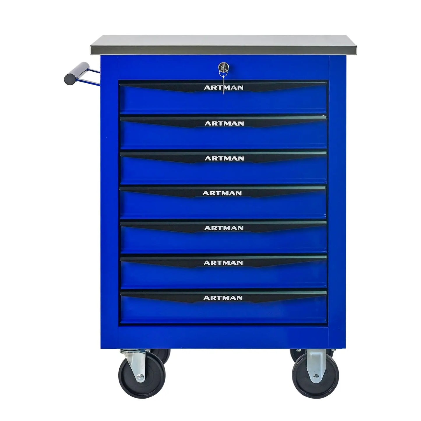 7 Drawer Rolling Tool Box Hardware Storage Tool Cabinet, Heavy Duty Steel Metal Cart, Lockable, Shop Garage NEW,black and orange