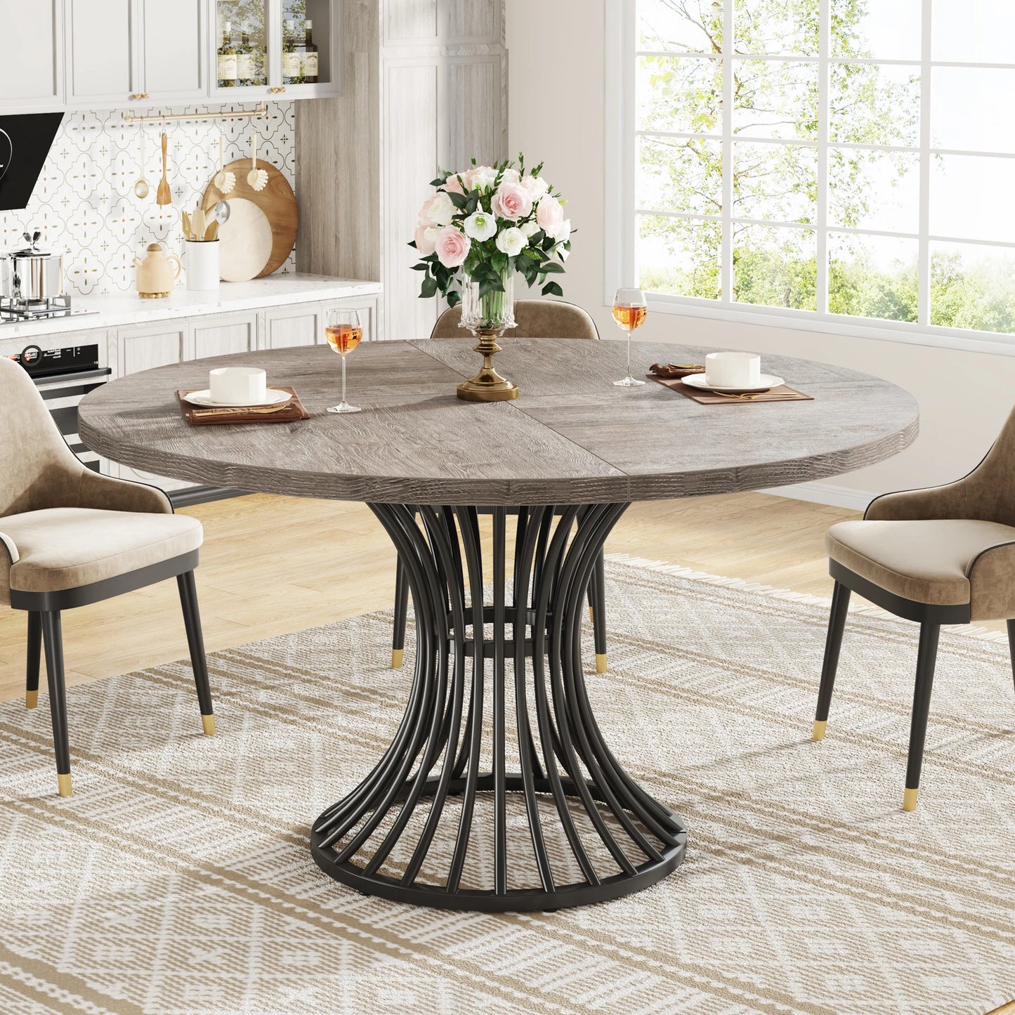 Round Dining Table for 4-6 People