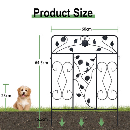 Decorative Metal Garden Fence 5 Panels 60x80cm No Dig Animal Barrier Fencing Rustproof Wire Border Temporary Dog  Fence Patio