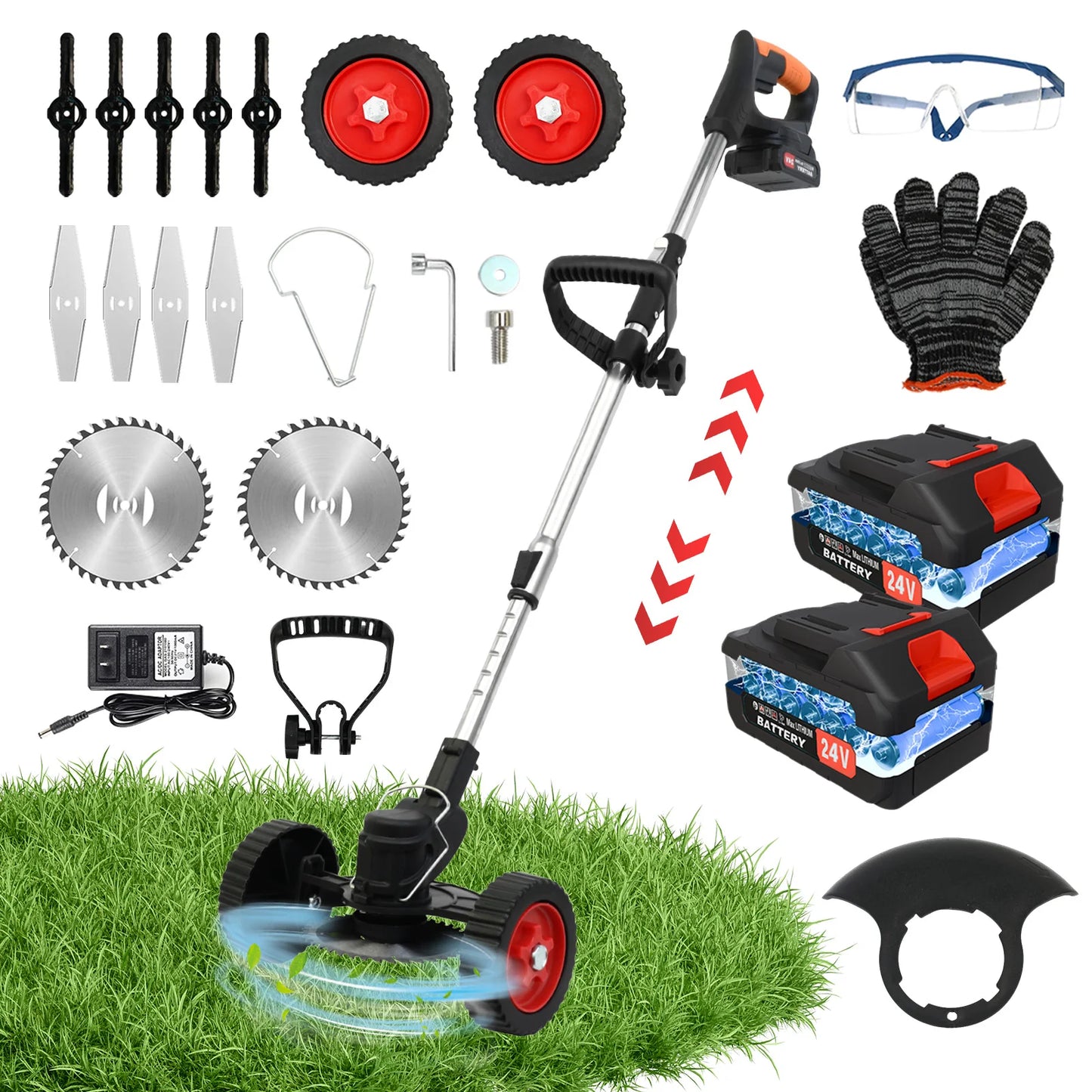 21V Cordless Lawn Trimmer Mower Weed Wacker