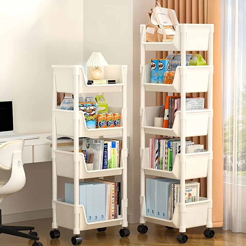 5-layers With wheels storage shelves