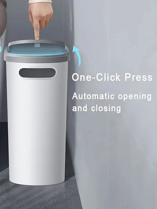 2/1 Pack Bathroom Trash Can, Small and Durable Plastic Trash Can with Built-in Handle, Easy to Clean, Rust-proof, Space-Saving D