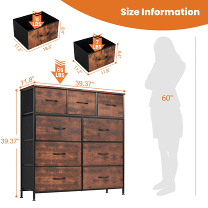 Dresser With 9 Fabric Storage Drawer Wardrobe