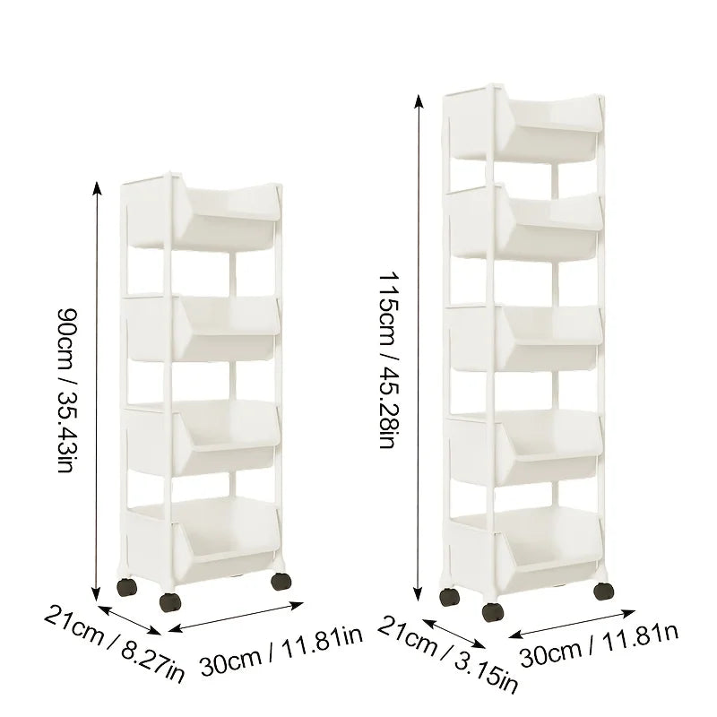 5-layers With wheels storage shelves